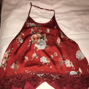 Satin backless summer shirt